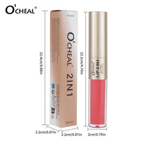 Gloss et rouge à lèvres 2 en 1 à double embout, vegan, crémeux, mat, waterproof, longue tenue, couleur intense, maquillage non collant