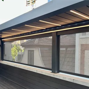 New Design Pergola Motorized Louver Waterproof Pergola Louver Roof Aluminum Pergola Shade