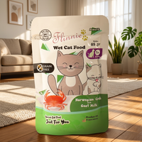 Nourriture humide pour animaux de compagnie en sachet de 100 g, riche en viande, saveur délicieuse, poulet et légumes mélangés, repas nutritif pour chats, directement de l'usine