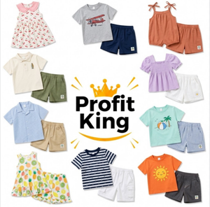 Conjunto de Ropa de Verano para Niños Cloud Cotton, Camiseta Básica de Manga Corta y Pantalones Cortos Elásticos, Conjunto Múltiple, Envío de Pedido con Combinación Aleatoria - Product Image 1