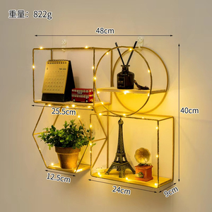 Rak hiasan dinding Gratis pelubang, rak <span class=keywords><strong>display</strong></span> pot bunga Dekoratif besi cocok untuk dekorasi rumah - Product Image 3