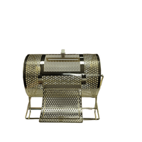 QinLong QL-RD-S1 Petit Tambour Doré en Fer Durable pour Billets de Tombola, Cage à Billets de Loterie, Boules de Bingo, Accessoires pour Machines de Jeu
