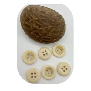 Wholesale customization Nut Button 4 Hole Button for Shirt or Sweater Custom White Corozo Nut Natural Shirt Button