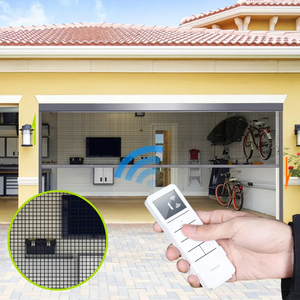 Bán nóng Hợp kim nhôm điện lăn lên teslin lưới che nắng có thể thu vào bay màn hình côn trùng cơ giới cửa màn hình cho nhà để xe - Product Image 1