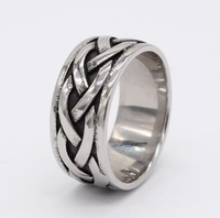 Herren Retro Einfache Mode Edelstahlringe Nordische Runen Lebensbaum Keltischer Knoten Pentagramm-Muster Metall-Fingerringe