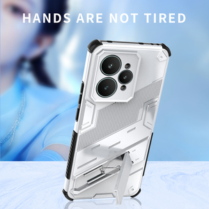 Hibrid TPU PC darbeye telefon kılıfı braketi standı tutucu ile arka kapak kılıf için OPPO <span class=keywords><strong>Realme</strong></span> 15 5G cep telefonu kılıfları telefon kılıfı s - Product Image 4