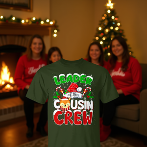 Camiseta navideña a juego para la familia, con la inscripción 'Leader Of The Cousin Crew' - Product Image 3