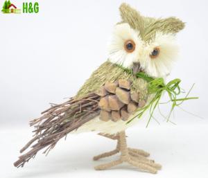 Hibou fait main en <span class=keywords><strong>paille</strong></span> naturelle, idéal pour les décorations de Pâques - Product Image 3
