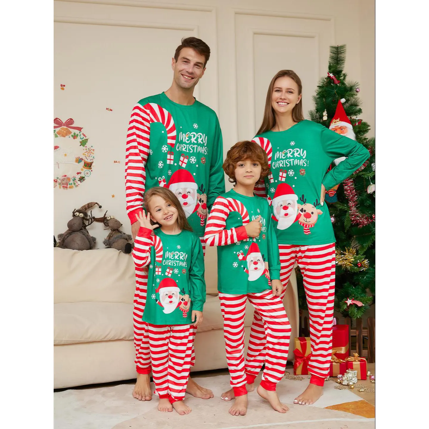 Rarewe Winter Bambus Pyjamas Großhandel Mutter und Tochter passende Outfits Weihnachts pyjamas Familie