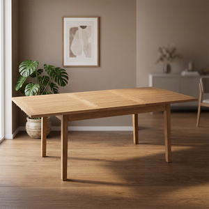Mesas de Comedor con Tablero de Madera de Teca Sólida, Ecológicas, Duraderas, Impermeables, Diseño Moderno y Minimalista, Muebles Rectangulares para Comedor - Product Image 2