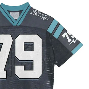 Maillot de football pour homme grande taille, qualité supérieure, léger, respirant, coupe ample, en maille, avec logo personnalisé imprimé, épaules tombantes courtes - Product Image 5