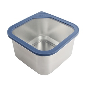 Boîte de conservation alimentaire en acier inoxydable, rectangulaire, taille M, couvercle hermétique en plastique, à un seul niveau, empilable, boîte à lunch - Product Image 3
