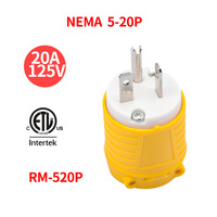 Conector NEMA 5-20P/5-20R 20 Amp 125 voltios 2 polos 3 cables enchufe macho conector de cable de repuesto salida ETL listado
