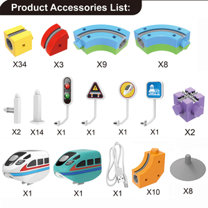 BS 2025 nuovo giocattolo educativo 99 pz Set di binari magici assemblati con auto elettrica - Product Image 3