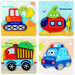 Jouets Montessori pour garçons et filles de 1 à 3 ans Puzzles en bois pour tout-petits Cadeaux pour bébés Puzzle en forme d'animal Voyage écologique - Product Image 4