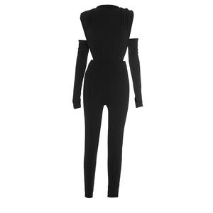 Autumn New Damen 2-teiliges Set Solid Hollow-Out Bodysuit und Leggings Zweiteiliges Set Streetwear Outfits - Product Image 3