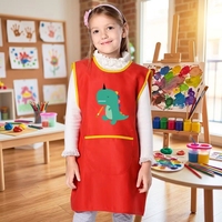 Tablier long personnalisé avec logo pour enfants, respirant, pour la maternelle, l'école, la peinture, la cuisine, le chef