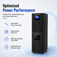 Onduleur en ligne haute fréquence 220 Vca à double conversion 6 kVA 10 kVA monophasé avec batterie sans entretien au plomb-acide et onde sinusoïdale pure