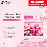 Masker Wajah Bunga Sakura Rahasia Hyaluronic Acid Revitalizing OEM/ODM Tersedia, Dicari Agen Merek