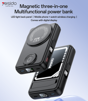 Yesido 10000mAh 20W Charge rapide sans fil Affichage numérique Tout-en-un Banque d'alimentation magnétique portable avec câble YP79