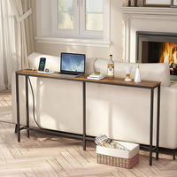Table sur mesure avec station de charge de sortie pour salon ferme entrée étroite couloir maigre derrière la table de canapé