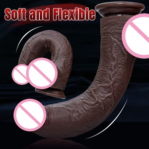 Delove Riesige schwarze Penis Mastur batoren Sexspielzeug Adult Produkt Weibliche flüssige Silikon Gummi Dick Realistische große Dildo für Frauen Männer - Product Image 5