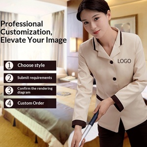 Uniforme <span class=keywords><strong>de</strong></span> <span class=keywords><strong>Limpieza</strong></span> para Personal <span class=keywords><strong>de</strong></span> <span class=keywords><strong>Limpieza</strong></span> <span class=keywords><strong>de</strong></span> Hotel, Abrigo <span class=keywords><strong>de</strong></span> Manga Larga para Mujer - Product Image 2