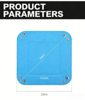 Plateau de rangement pliable moderne à quatre coins en cuir PU à un seul niveau pour jeux, dés et articles divers