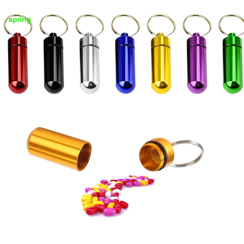 Уличная мини металлическая бутылка для таблеток, водонепроницаемый брелок, контейнер для таблеток