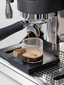 टाइमर मिनी स्मार्ट कॉफी इलेक्ट्रॉनिक स्केल काले दर्पण मिनी, एब्स प्लास्टिक वजन वाली इटैलियन कॉफी प्रवाह दर - Product Image 4