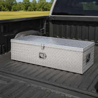 Boîte à outils robuste en aluminium pour benne de camion, coffre de rangement en tôle diamantée avec poignée latérale et clés de verrouillage pour pick-up, remorque, Ute