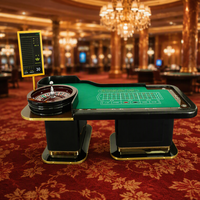 Professioneller Roulette-Spieltisch mit Komplettem Roulette-Rad, Robuster MDF-Rahmen, Individuell Bedruckter Filz für Unterhaltungsorte