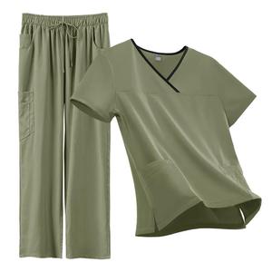 Suite de survêtements extensibles pour clinique pour ensembles d'uniformes de gommages chirurgicaux Ensemble d'uniformes d'hôpital à col montant pour infirmière Léger - Product Image 6