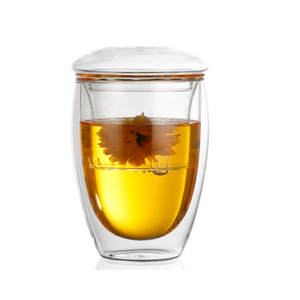Tasse à thé en verre borosilicate transparent 400ml Double couche <span class=keywords><strong>avec</strong></span> <span class=keywords><strong>filtre</strong></span> extra fin en acier inoxydable pour café et thé - Product Image 5