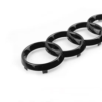 Emblemas Negros de ABS para Parrilla Delantera y Trasera, Compatibles con Modelos FAW Audi de Cuatro Anillos A3/A5/A4L/A6L/Q5/Q7