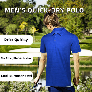 Chemise de golf haut de gamme pour homme en Spandex/Polyester, séchage rapide, anti-boulochage, anti-plis, pour l'entraînement sportif, couleur foncée - Product Image 2