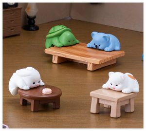 Figurine de dessin animé mignon créatif coloré art animal lapin fournitures résine artisanat pour la décoration de la maison bricolage cadeau accessoires ornement - Product Image 4