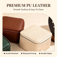 Boîte à bijoux tendance en PU miniature |   Étui à fermeture éclair avec 6 pochettes individuelles |   Organisateur de voyage portable personnalisé avec logo pour boucles d'oreilles et bagues