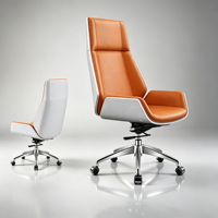 Chaise de bureau ergonomique à dossier haut, pivotante, en cuir, pour manager, siège de bureau réglable, chaise de travail informatique