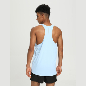 Vente en gros d'usine OEM Gilet grande taille en tricot côtelé en coton mélangé uni 3 pièces Singlet de gymnastique blanc - Product Image 6