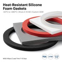 Joint d'étanchéité flexible en mousse de silicone OEM personnalisé, résistant à la chaleur, composant industriel, vente en gros