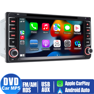Autoradio DVD CD pour <span class=keywords><strong>Toyota</strong></span>, écran tactile intégré, double DIN, Bluetooth, USB, <span class=keywords><strong>SD</strong></span>, FM, compatible Apple CarPlay et Android Auto sans fil - Product Image 3