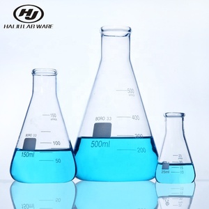 HAIJU Transparente 50 100 250ML Cristalería de laboratorio Frasco Erlenmeyer seguro para uso científico para laboratorios escolares - Product Image 2