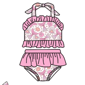 Одежда для девочек с рисунком русалки, различные стили купальников могут быть настроены с принтами - Product Image 6