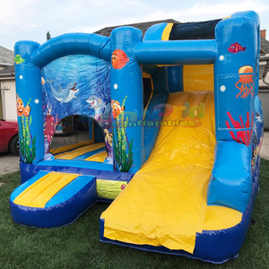 Castillo inflable comercial para niños con tobogán, combo inflable con temática oceánica, castillo hinchable, chateau gonflable - Product Image 2