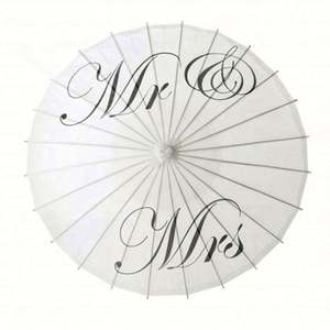 Parasol en papier de <span class=keywords><strong>bambou</strong></span> blanc peint, décoration artisanale DIY, faveurs de mariage, 15,5 pouces, <span class=keywords><strong>Mr</strong></span>&Mirs - Product Image 3
