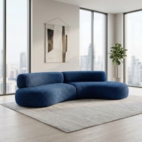 Canapé modulaire en velours côtelé à garnissage éponge haute élasticité, en forme de S, pour hôtel, appartement, usage commercial