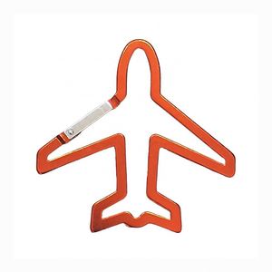 Custom Logo Novelty Airplane Shaped Aluminum Carabiner Keychain Bag Clip for Promotional Activities - Product Image 4