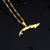 Collier unisexe minimaliste et élégant avec pendentif nom de ville, chaîne maille cubaine ondulée, plaqué électrolytique de haute qualité, pour le marché international