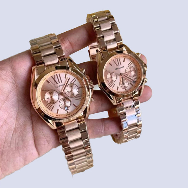 Fashion Women's Stainless Steel Strap Chronograph Watch with Luxury Brand Six-Pin Dial and Quartz Movement